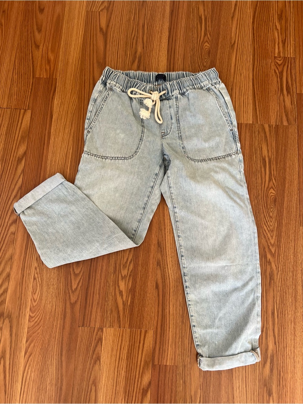 J. Crew Light Blue Relaxed Jeans with Drawstring Waist